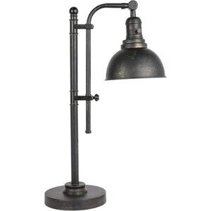 Rustic Desk Lamp Black Adjustable, Industrial Style Metal Task Lamp